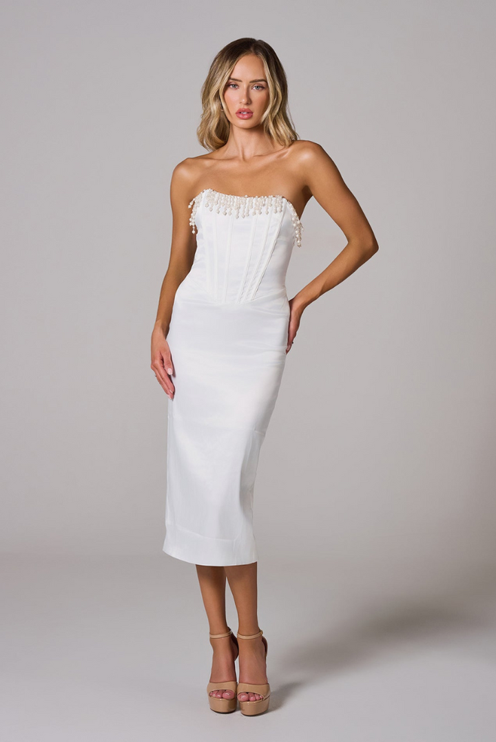 Cyralith - Sleeveless Corset Midi Dress