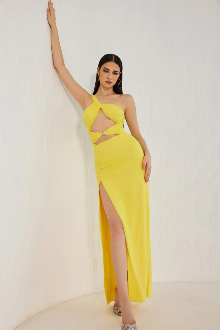 Zikora - Cut-Out One-Shoulder Slit Maxi Dress