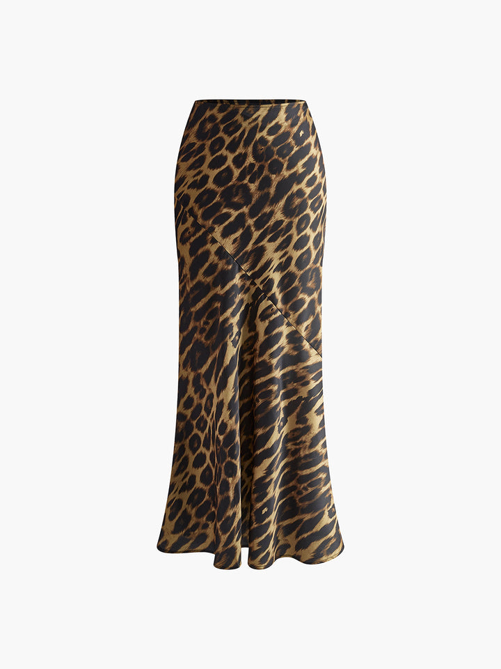 Mimi - Slim Fit Lux Leopard Print Skirt