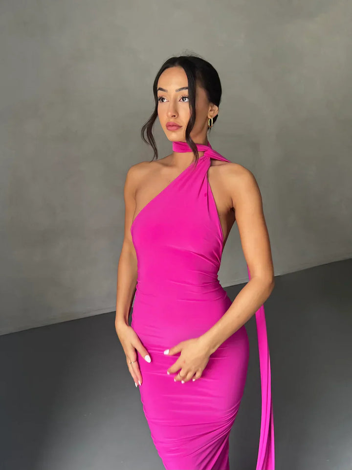 Lynessa - One Shoulder Cut-Out Maxi Dress