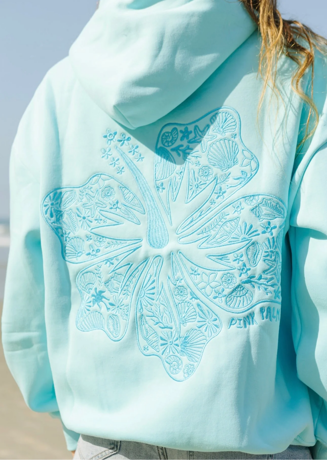 Astryla - Oversized Hibiscus Printed Hoodie