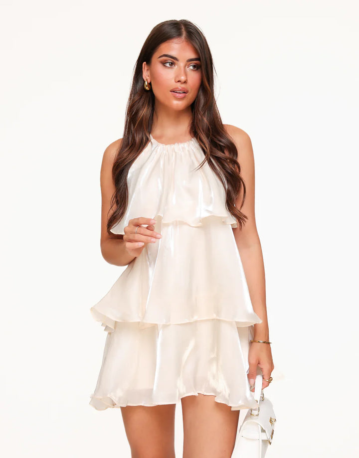 Nyelith - Layered Ruffle Sleeveless Mini Dress