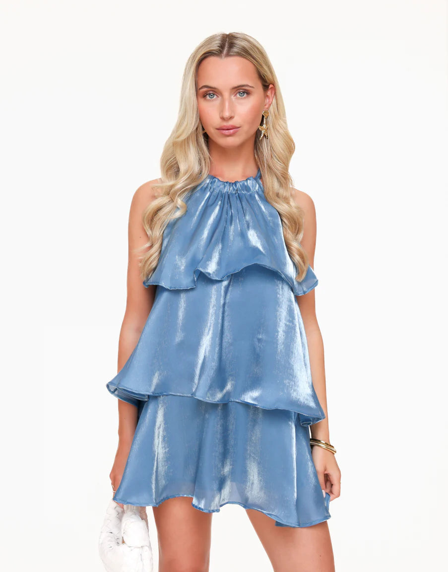 Nyelith - Layered Ruffle Sleeveless Mini Dress