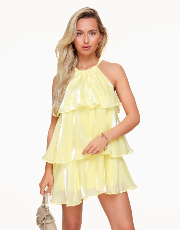 Nyelith - Layered Ruffle Sleeveless Mini Dress