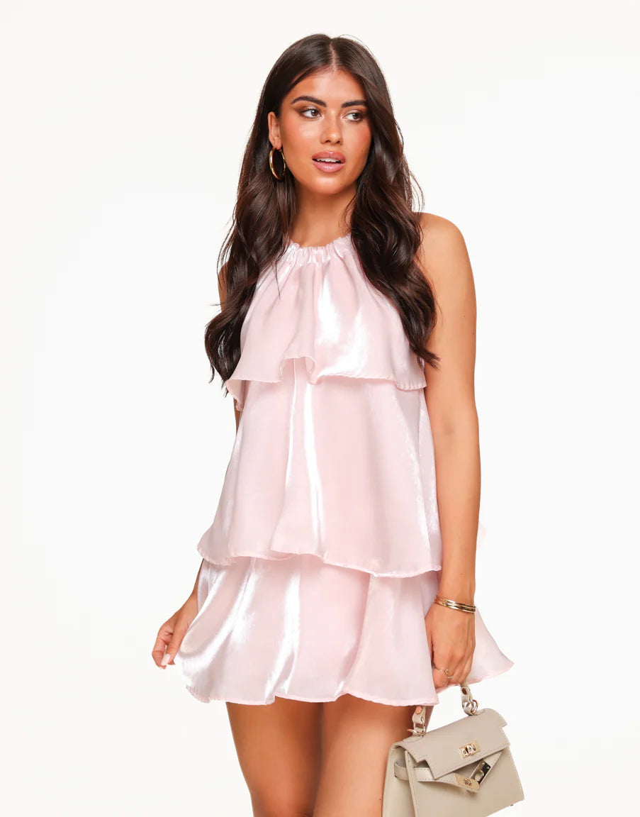 Nyelith - Layered Ruffle Sleeveless Mini Dress