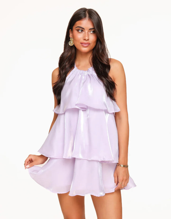 Nyelith - Layered Ruffle Sleeveless Mini Dress