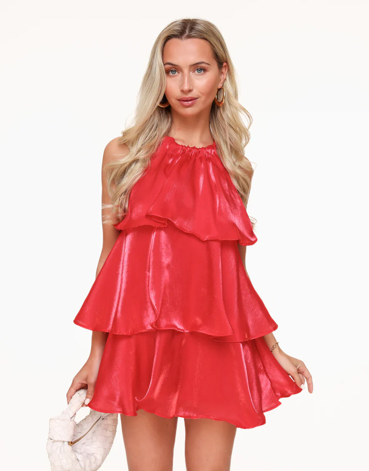 Nyelith - Layered Ruffle Sleeveless Mini Dress