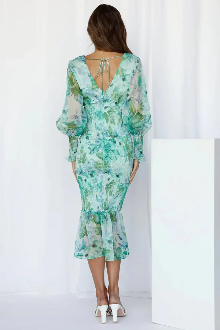 Miley - Midi Dress With Flower Print