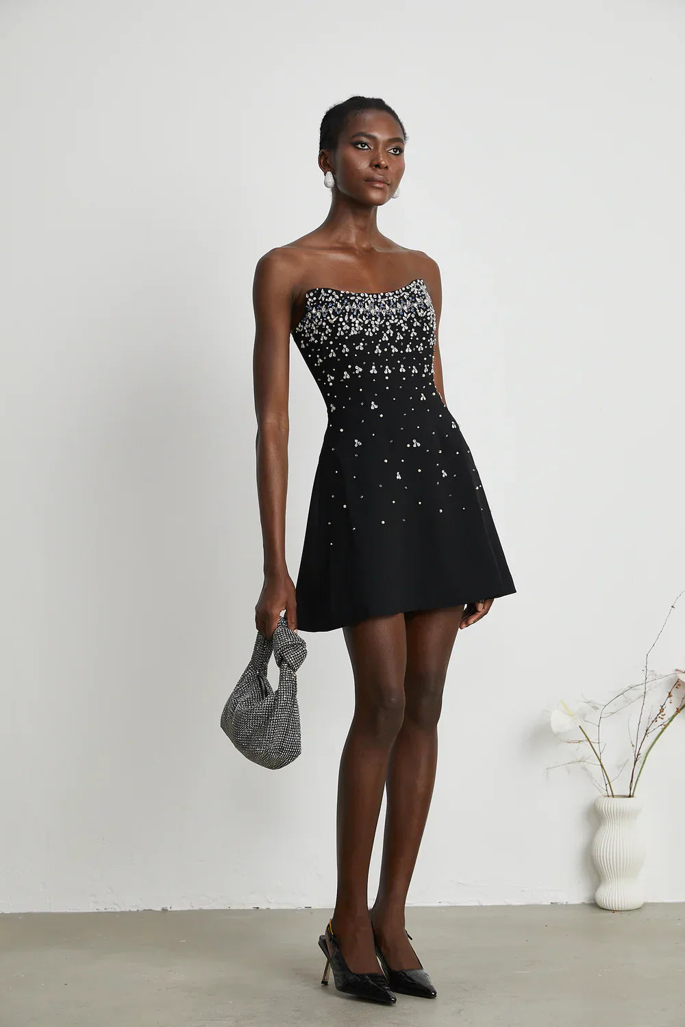 Tamsen - Rhinestone Embellished Strapless Mini Dress